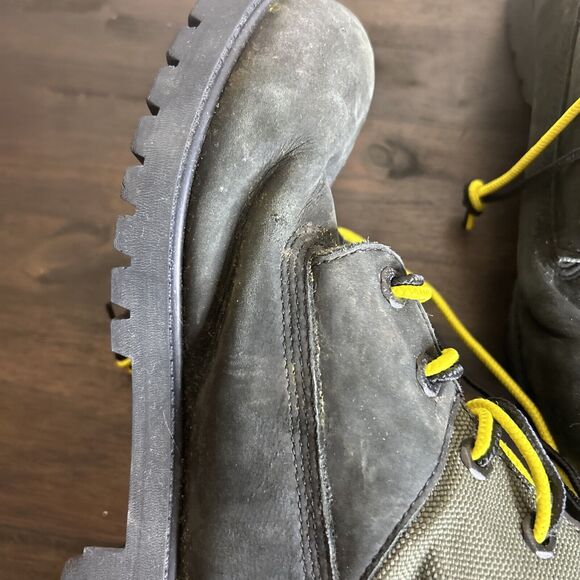 Timberland Premium 6 in Waterproof Boots - Boys Size 7 Black Grey Yellow - Picture 6 of 16